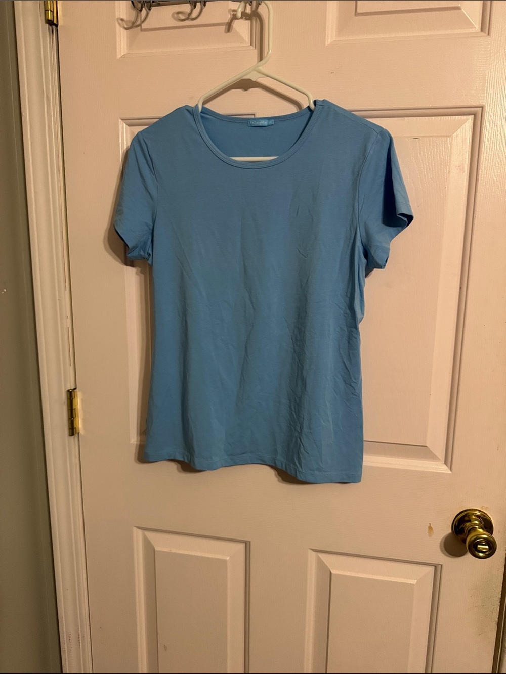 J. McLaughlin Short-Sleeve Crewneck Tee in Sky Blue